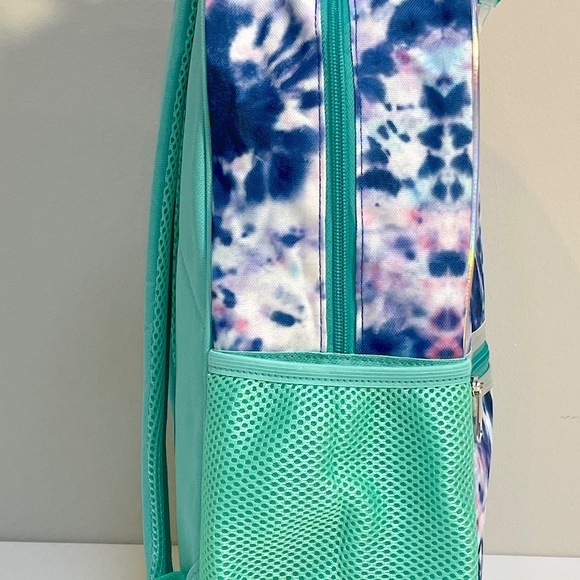 Girls 2pc Tie-Dye Backpack Set w/ Holographic Lunch Bag – 16” - Picture 3 of 5